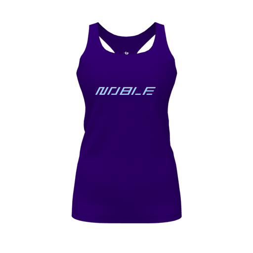 [CUS-DFW-RCBK-PER-PUR-FYS-LOGO1] Racerback Tank Top (Female Youth S, Purple, Logo 1)