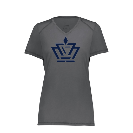 [6844.98D.XS-LOGO2] Women's SoftTouch Short Sleeve (Female Adult XS, Gray, Logo 2)