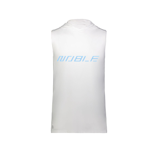 [222590.005.XS-LOGO1] Men's CoolDry Sleeveless Hoodie (Adult XS, White, Logo 1)