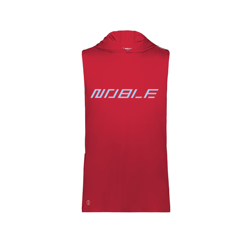 [222590.083.XS-LOGO1] Men's CoolDry Sleeveless Hoodie (Adult XS, Red, Logo 1)