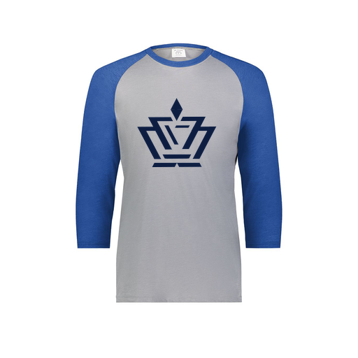 [6880.28V.S-LOGO2] Youth Vintage 3/4 T-Shirt (Youth S, Royal, Logo 2)