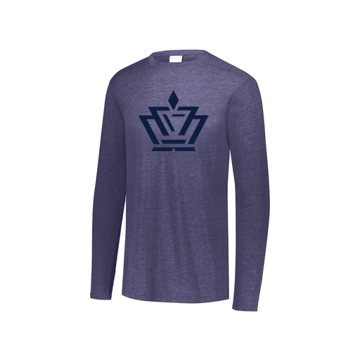 [FTLCUBNV-YS-LOGO2] Youth LS Ultra-blend T-Shirt (Youth S, Navy, Logo 2)