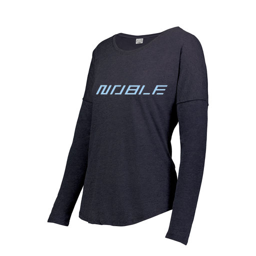 [FTLCUBNV-FAXS-LOGO1] Ladies LS Ultra-blend T-Shirt (Female Adult XS, Navy, Logo 1)