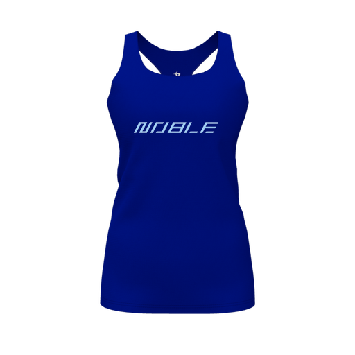 [CUS-DFW-RCBK-PER-RYL-FYS-LOGO1] Racerback Tank Top (Female Youth S, Royal, Logo 1)