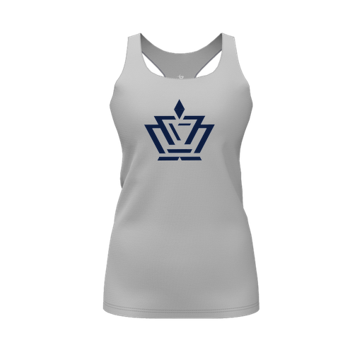 [FT0TRBGY-FYS-LOGO2] Decker Racerback Tank Top (Female Youth S, Gray, Logo 2)