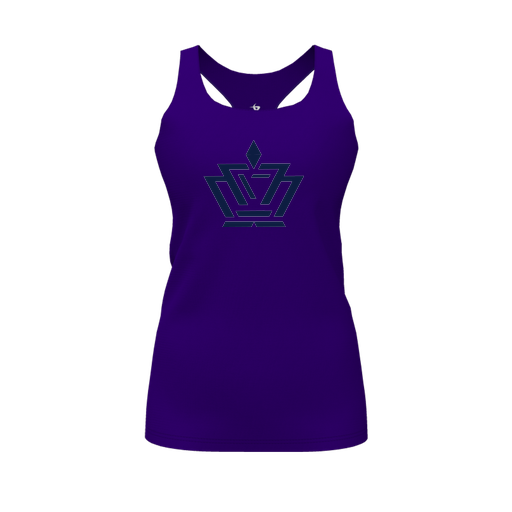 [CUS-DFW-RCBK-PER-PUR-FYS-LOGO2] Racerback Tank Top (Female Youth S, Purple, Logo 2)