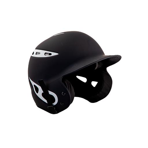 [CUS-DGR-HELM-REB-BKWH-Y0] Rebel Batting Helmet (YOUTH-BELT, Black/White, Custom Logo)