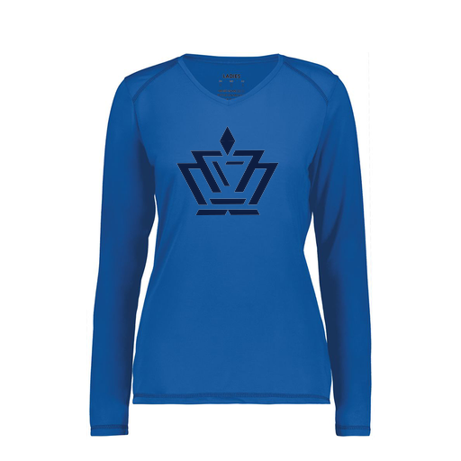 [6847.060.XS-LOGO2] Women's SoftTouch Long Sleeve (Female Adult XS, Royal, Logo 2)