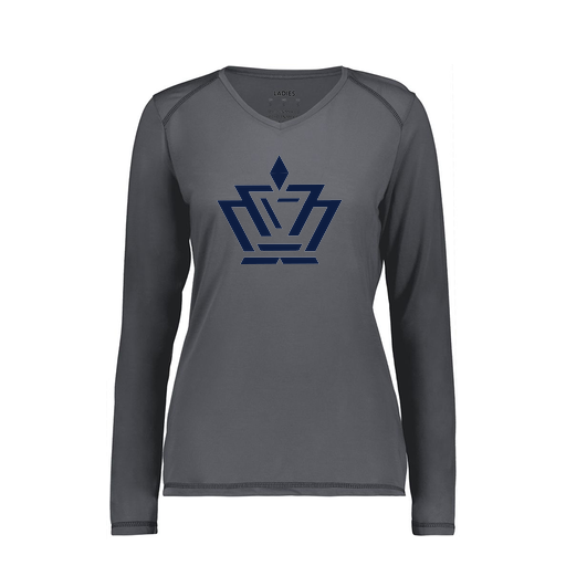 [6847.98D.XS-LOGO2] Women's SoftTouch Long Sleeve (Female Adult XS, Gray, Logo 2)