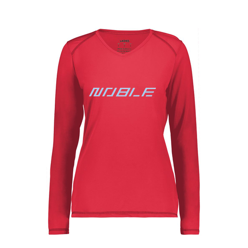 [6847.083.XS-LOGO1] Women's SoftTouch Long Sleeve (Female Adult XS, Red, Logo 1)