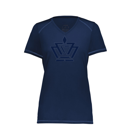 [6844.065.XS-LOGO2] Women's SoftTouch Short Sleeve (Female Adult XS, Navy, Logo 2)