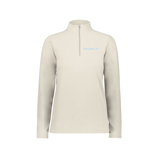 [6864.53T.XS-LOGO1] Ladies MicroFleece 1/4 Zip Pullover (Female Adult XS, White, Logo 1)