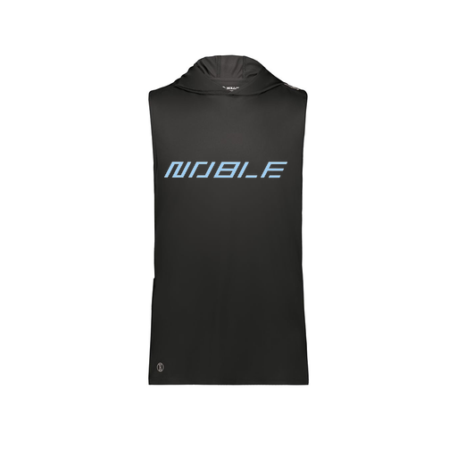 [222590.080.XS-LOGO1] Men's CoolDry Sleeveless Hoodie (Adult XS, Black, Logo 1)