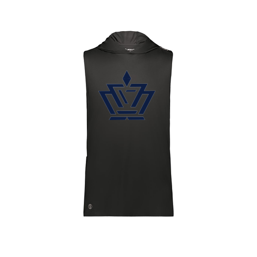 [222590.080.XS-LOGO2] Men's CoolDry Sleeveless Hoodie (Adult XS, Black, Logo 2)