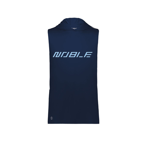 [222590.065.XS-LOGO1] Men's CoolDry Sleeveless Hoodie (Adult XS, Navy, Logo 1)