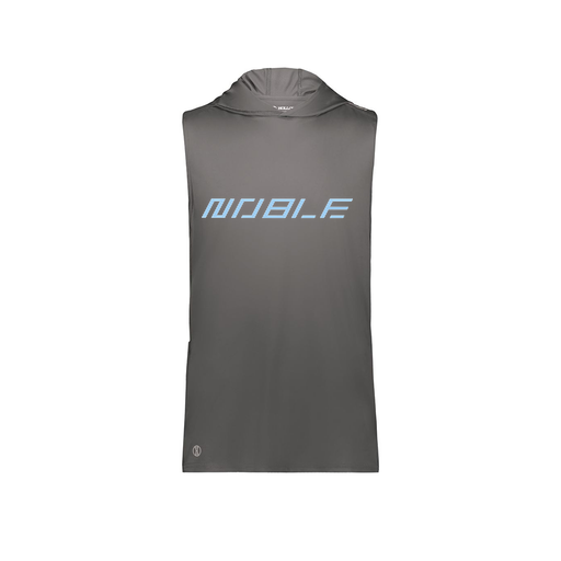 [222590.98D.XS-LOGO1] Men's CoolDry Sleeveless Hoodie (Adult XS, Gray, Logo 1)