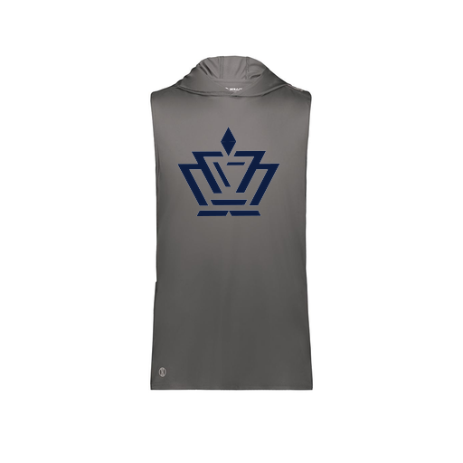 [222590.98D.XS-LOGO2] Men's CoolDry Sleeveless Hoodie (Adult XS, Gray, Logo 2)