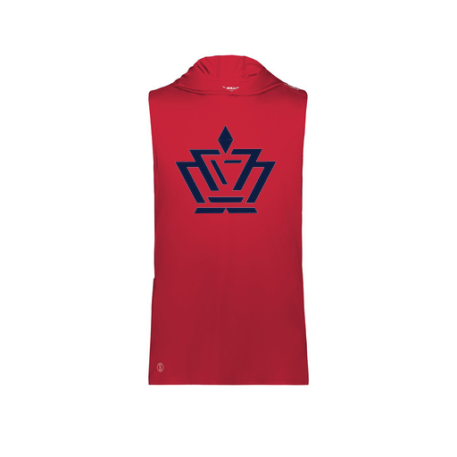 [222590.083.XS-LOGO2] Men's CoolDry Sleeveless Hoodie (Adult XS, Red, Logo 2)