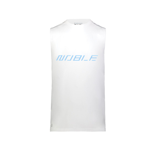 [222593.005.S-LOGO1] Men's CoolDry TankTop (Adult S, White, Logo 1)