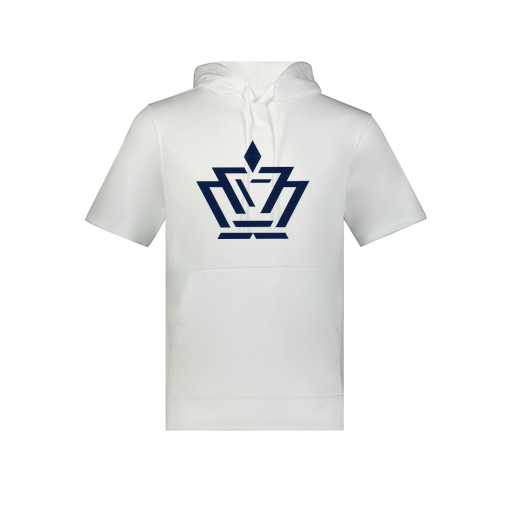 [6871.005.S-LOGO2] Men's Dri Fit Short Sleeve Hoodie (Adult S, White, Logo 2)