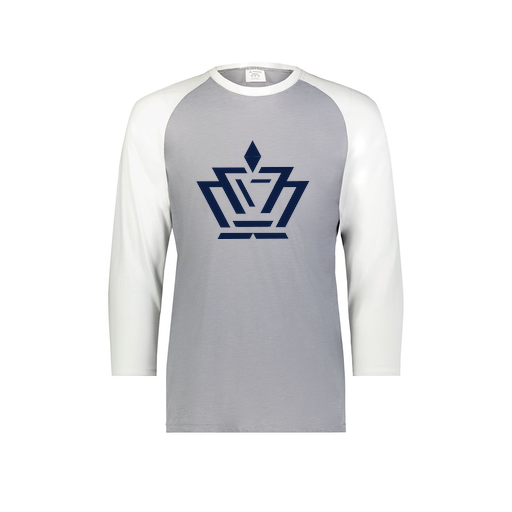 [6879.74S.S-LOGO2] Men's Vintage 3/4 Sleeve T-Shirt (Adult S, White, Logo 2)