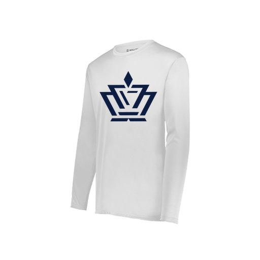 [222822.005.XS-LOGO2] Men's LS Smooth Sport Shirt (Adult XS, White, Logo 2)