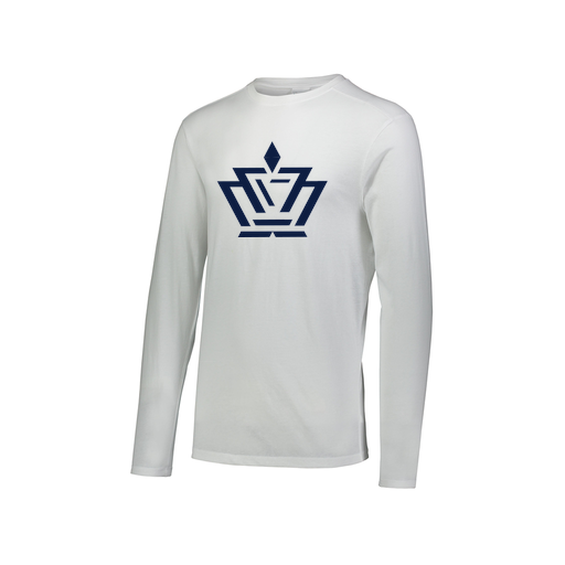 [3075.005.XS-LOGO2] Men's LS Ultra-blend T-Shirt (Adult XS, White, Logo 2)