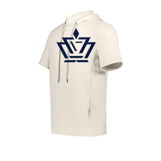 [222505.907.S-LOGO2] Men's Venturs Soft Knit Short Sleeve Hoodie (Adult S, White, Logo 2)
