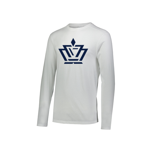 [3076.005.S-LOGO2] Youth LS Ultra-blend T-Shirt (Youth S, White, Logo 2)