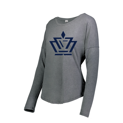 [3077.013.XS-LOGO2] Ladies LS Ultra-blend T-Shirt (Female Adult XS, Gray, Logo 2)